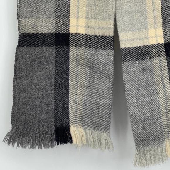 Vintage Lazarus shadow plaid frayed scarf - Picture 1 of 8